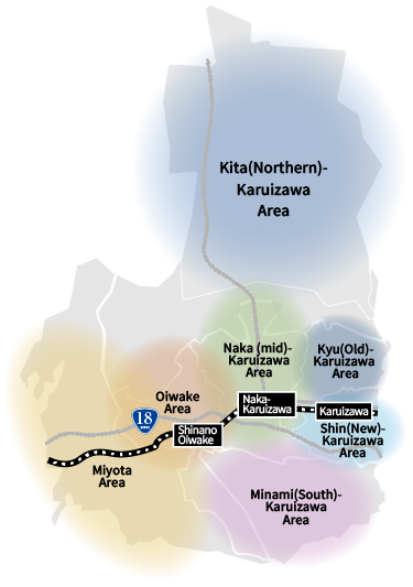 軽井沢周辺エリアの地図